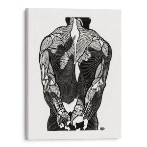Anatomical Study Of A Man’S Back Muscles 1906 Canvas Wall Art by Reijer Stolk CanvasJet.com