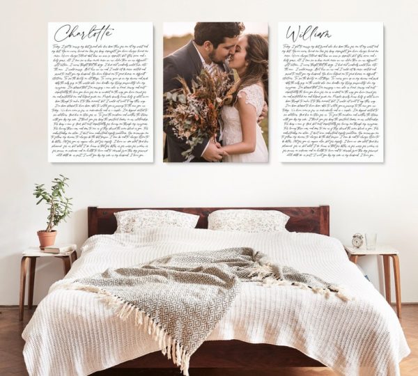 Personalized Set of 3 Wedding Vows Canvas Prints Couple Master Bedroom Signs Personalized Gifts CanvasJet.com