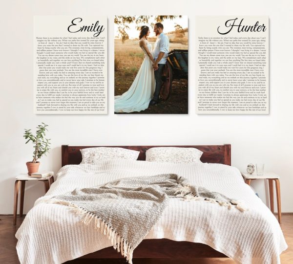 Personalized Set of 3 Wedding Vows Canvas Prints Couple Master Bedroom Signs Personalized Gifts CanvasJet.com