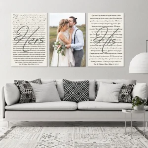 Set of 3 Wedding Vows Canvas Prints Personalized Couple Wedding Vows Art Art CanvasJet.com