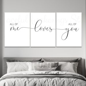 All Of Me Loves All Of You Set of 3 Canvas Prints Personalized Gifts CanvasJet.com