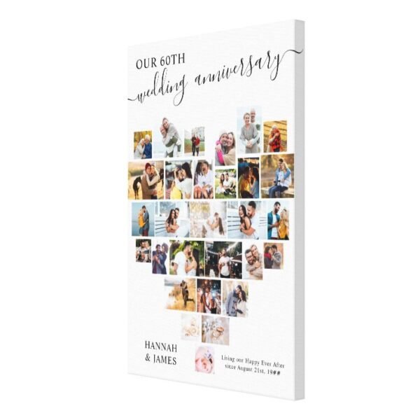 thumbnail image 2 of Personalized Family Heart Photo Collage Canvas, Custom The Whole Family 2 of 9