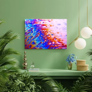 Colorful Abstract Fluid Art Canvas Print for Home Decor