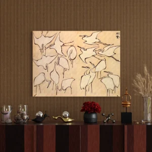 Cranes from Quick Lessons in Simplified Drawing By Katsushika Hokusai