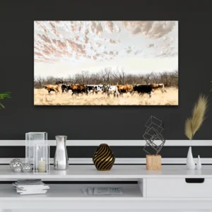 Texas Longhorn Wall Art Canvas Print for Wall Decor