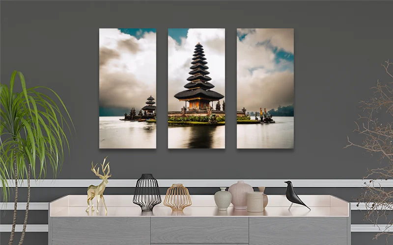Custom Split Canvas Prints by CanvasJet displayed on living room wall
