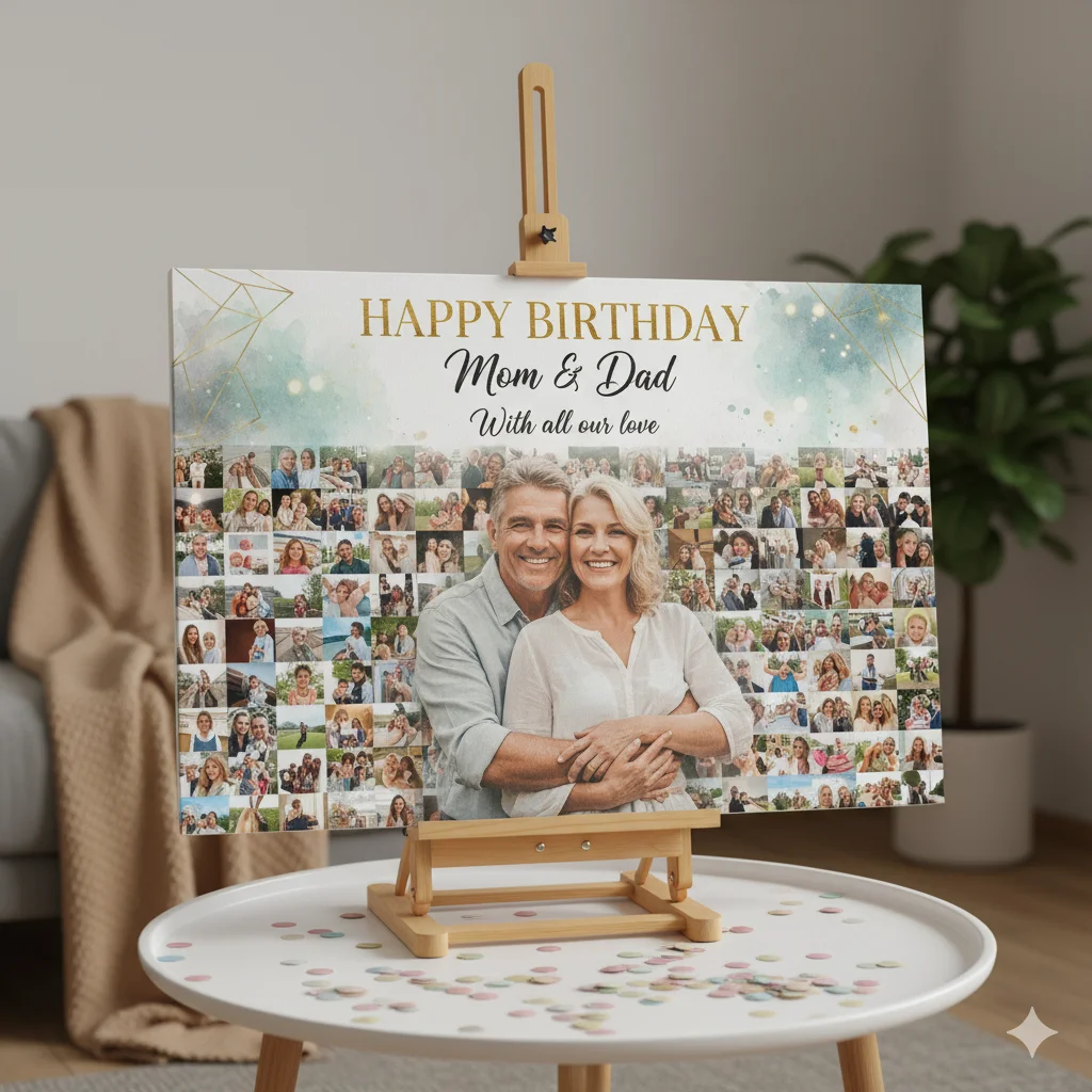 Mosaic canvas for Mom and Dads birthday by CanvasJet - CanvasJet.com Mosaic canvas for Mom and Dads birthday by CanvasJet