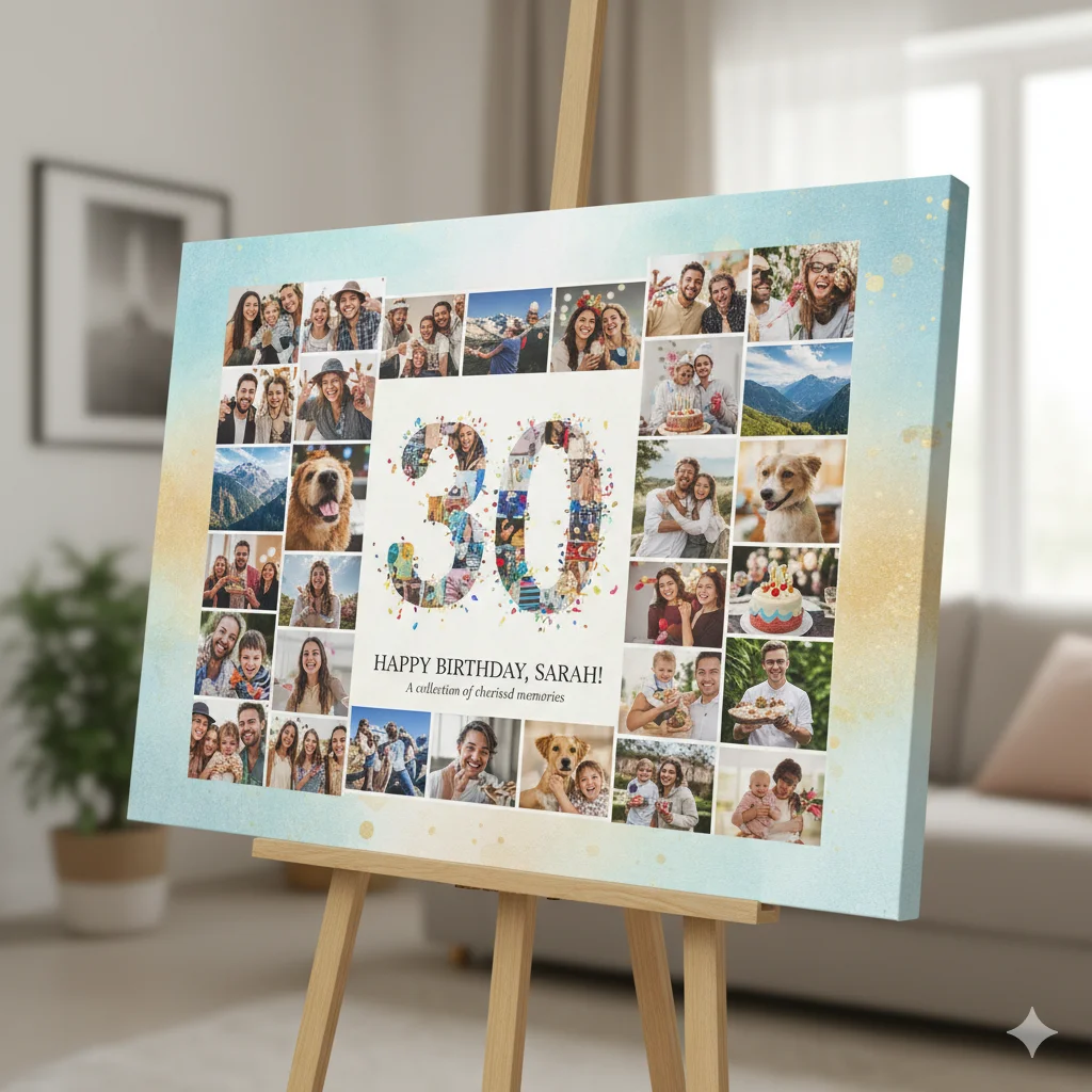 photo collage of 30th birthday celebration by CanvasJet