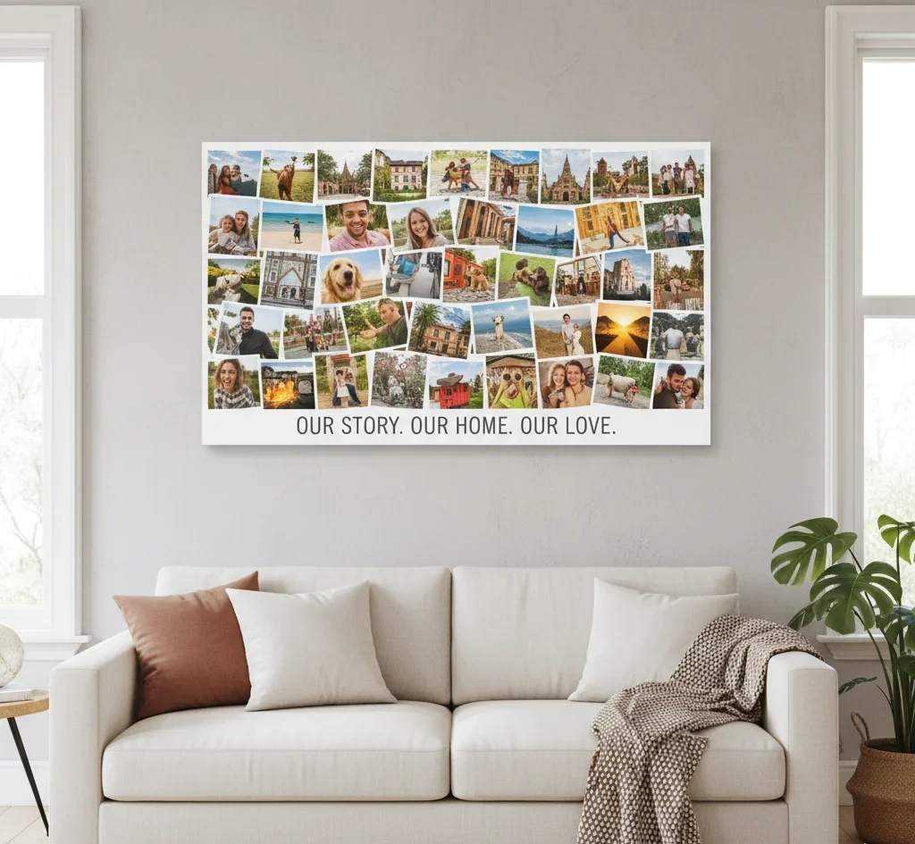 Photo collage transforms home memories - CanvasJet.com Photo collage transforms home memories