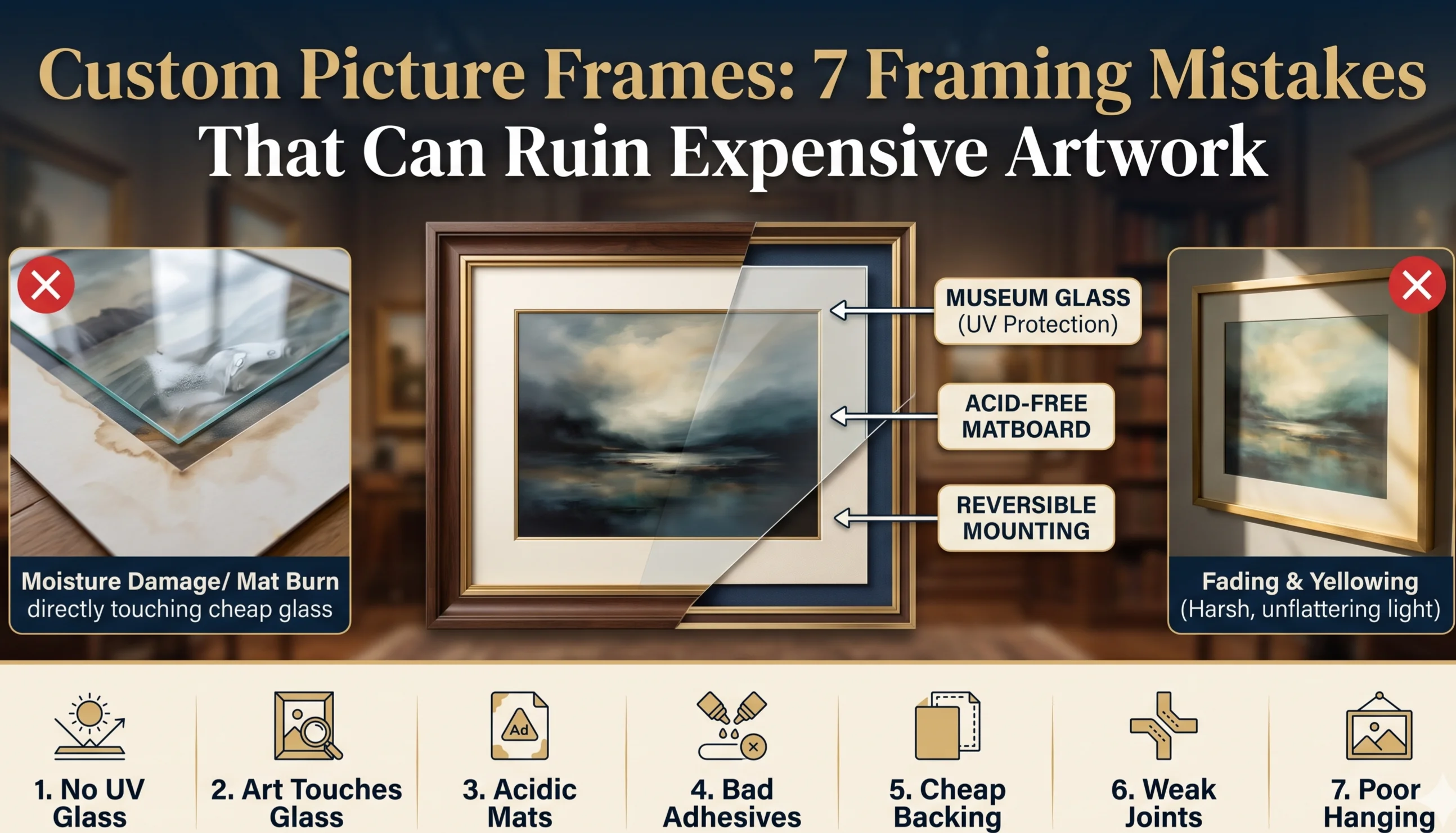 Custom Picture Framing Mistakes - CanvasJet.com Framing Mistakes That Can Ruin Expensive Artwork by CanvasJet