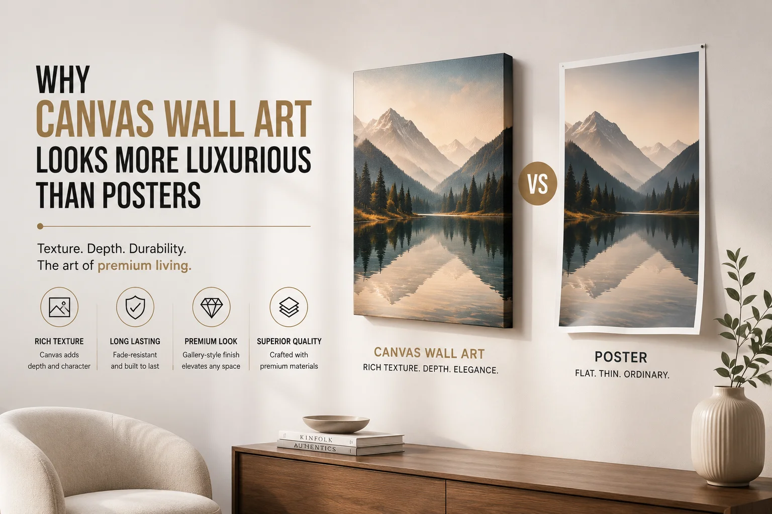 Comparison between Canvas Wall Art & Posters by CanvasJet 