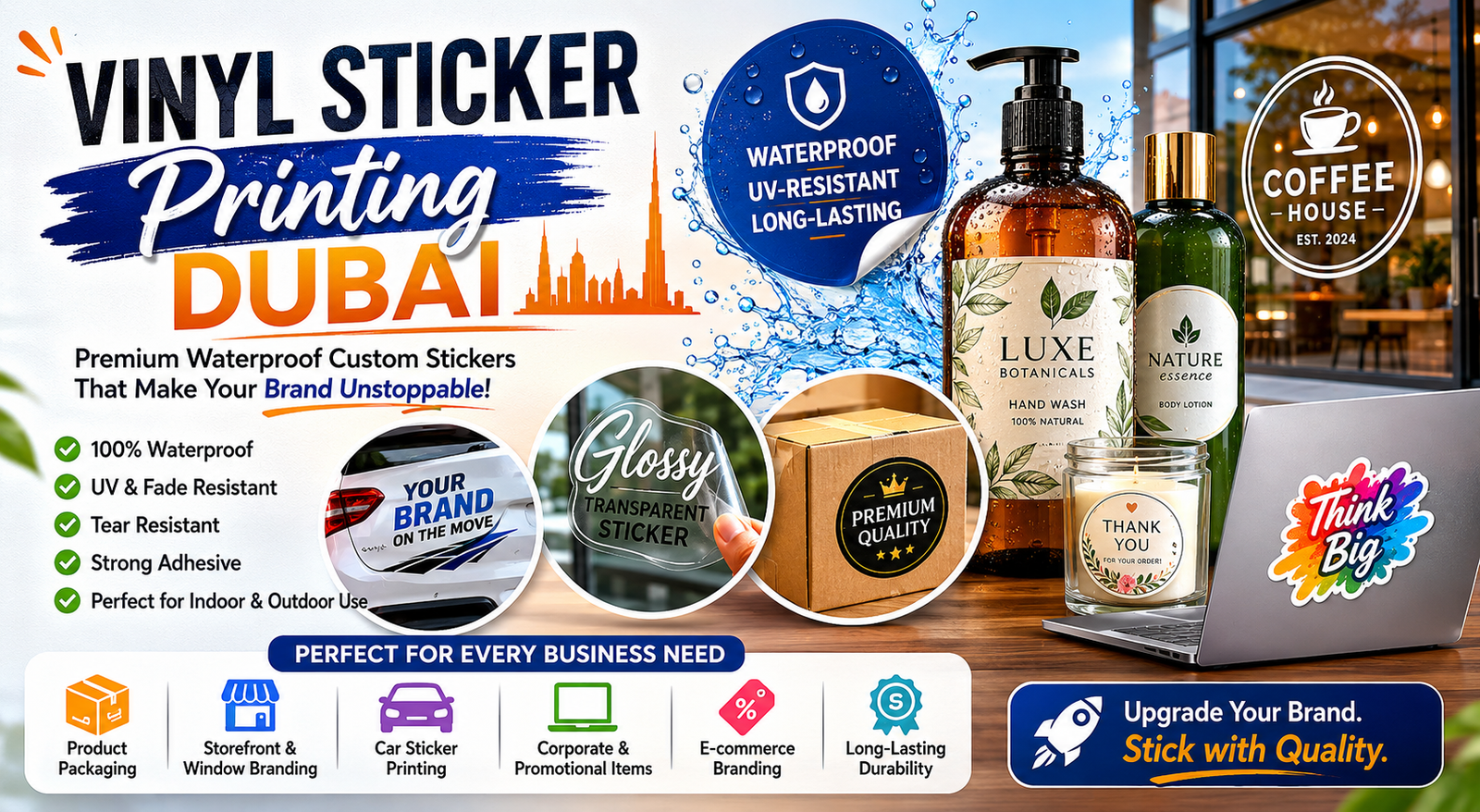 Vinyl Custom Sticker Printing in Dubai by CanvasJet 