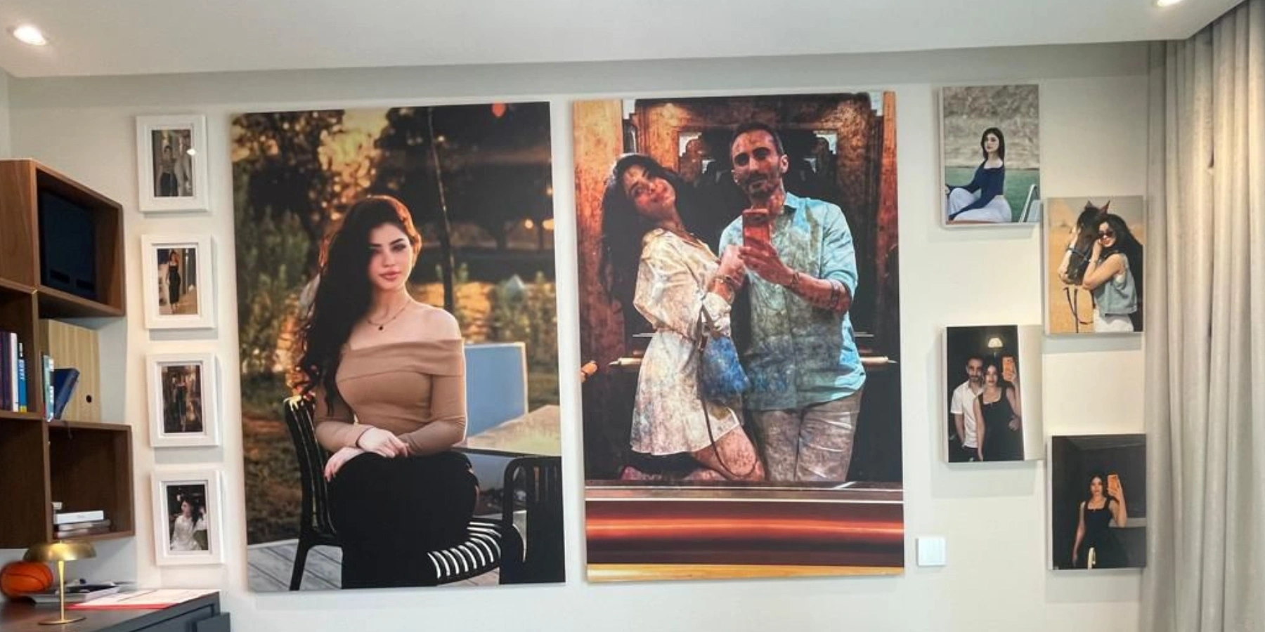 Personalised wall art displaying memorable photographs in a modern home_ - CanvasJet.com - CanvasJet.com Personalised wall art ideas displaying memorable photographs in a modern home
